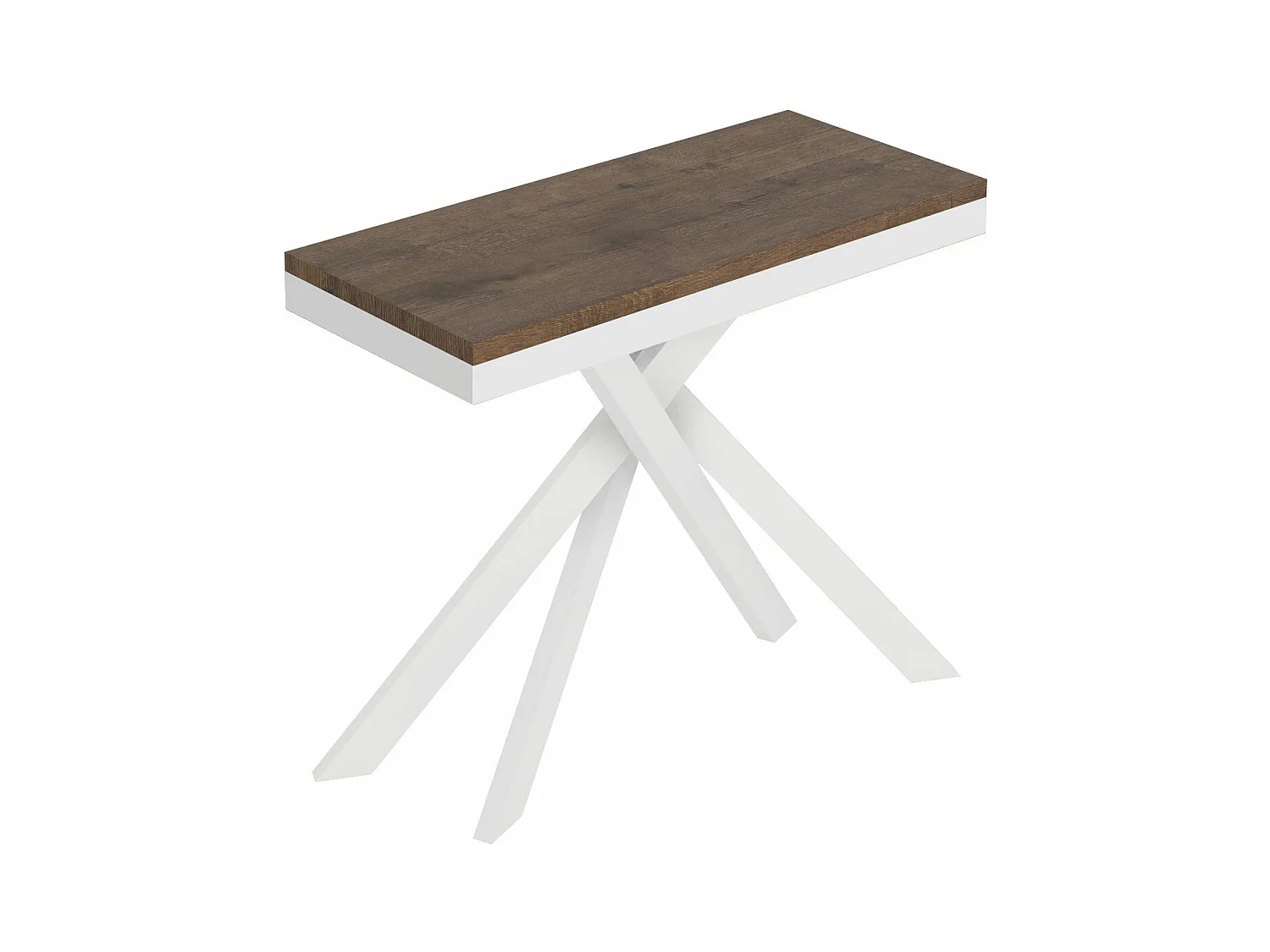 Ausziehbare Konsole 90x40/196 cm Saki Small Evolution Walnussweißer Rahmen