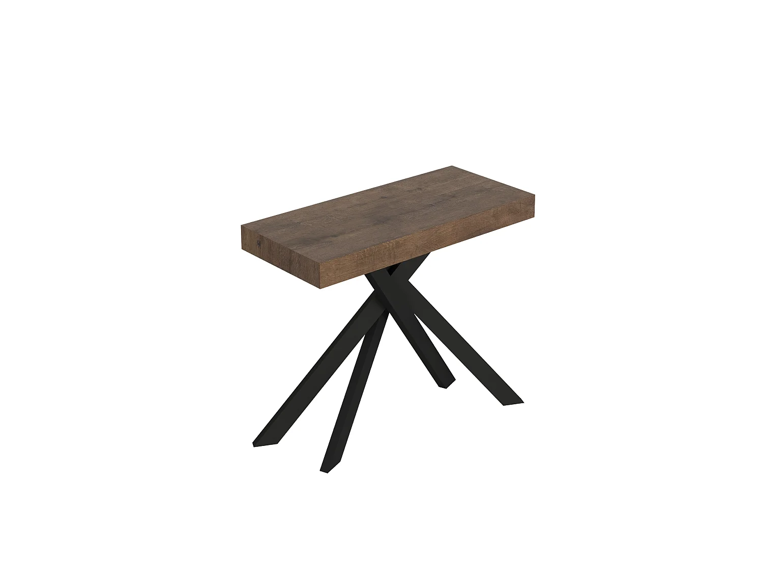 Console extensible 90x40/300 cm Saki Premium noyer pieds anthracite