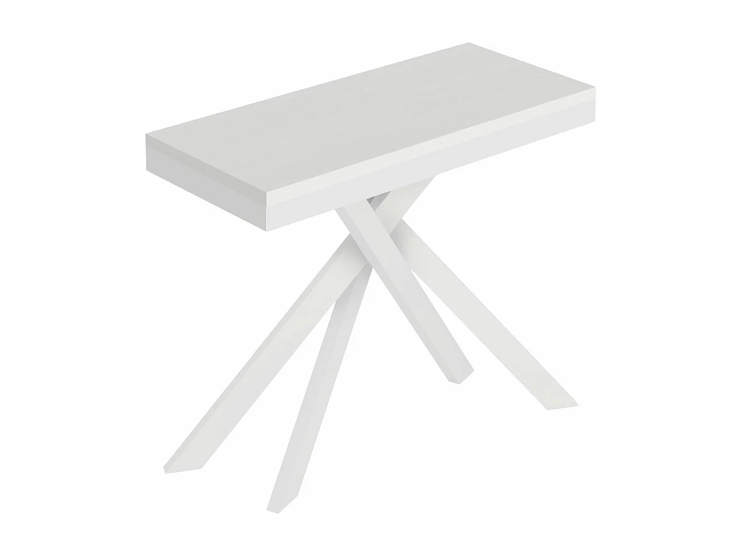 Console extensible 90x40/196 cm Saki Small Evolution frêne blanc structure blanc