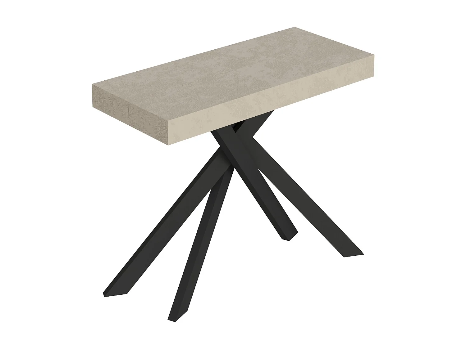 Uitschuifbare console 90x40/300 cm Saki Premium kasjmier antraciet poten