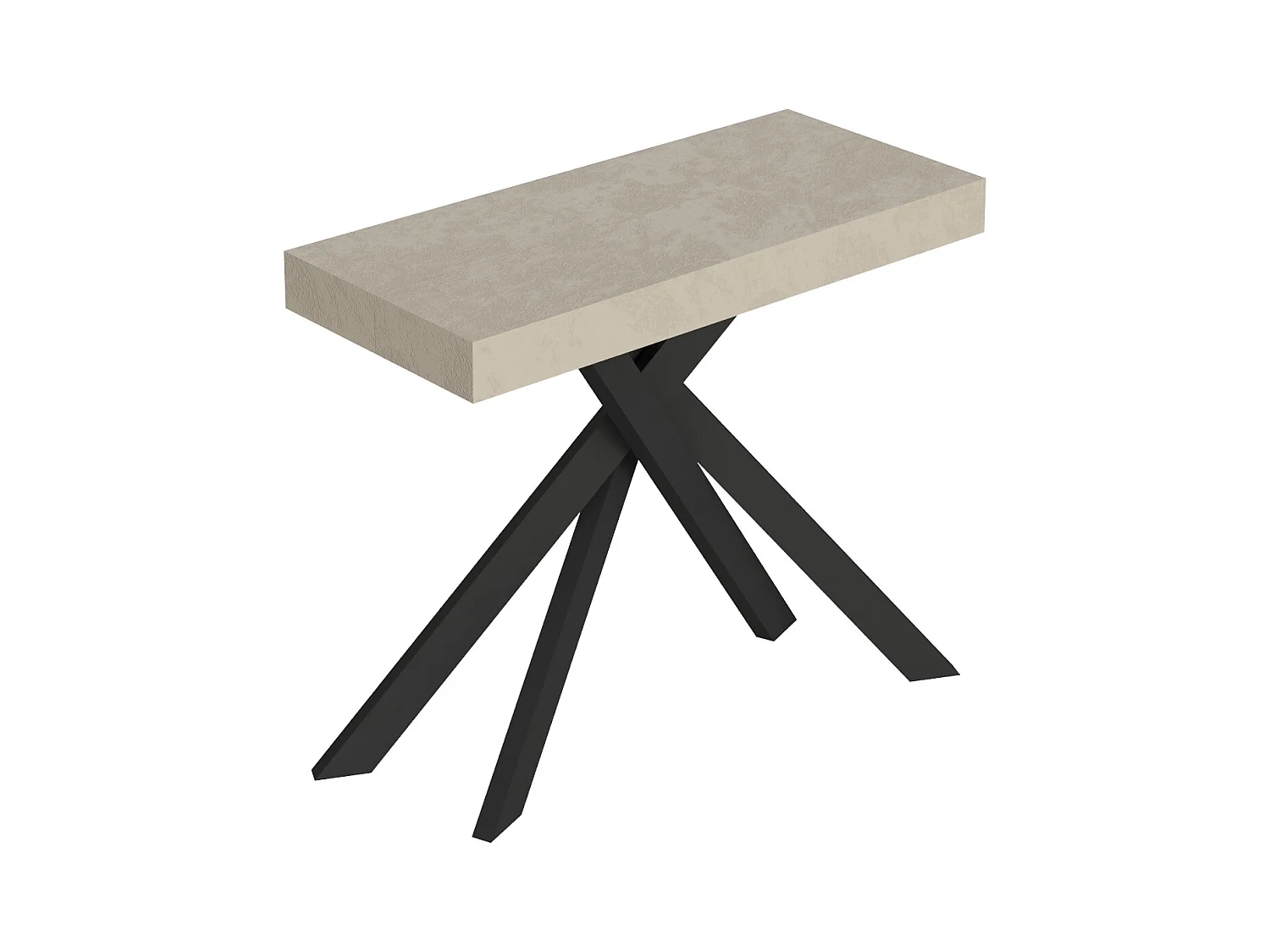 Console extensible 90x40/300 cm Saki cachemire pieds anthracite