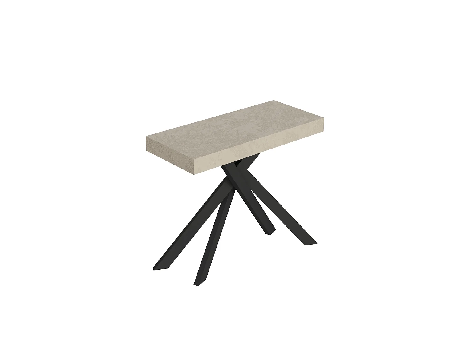 Uitschuifbare console 90x40/300 cm Saki kasjmier antraciet poten