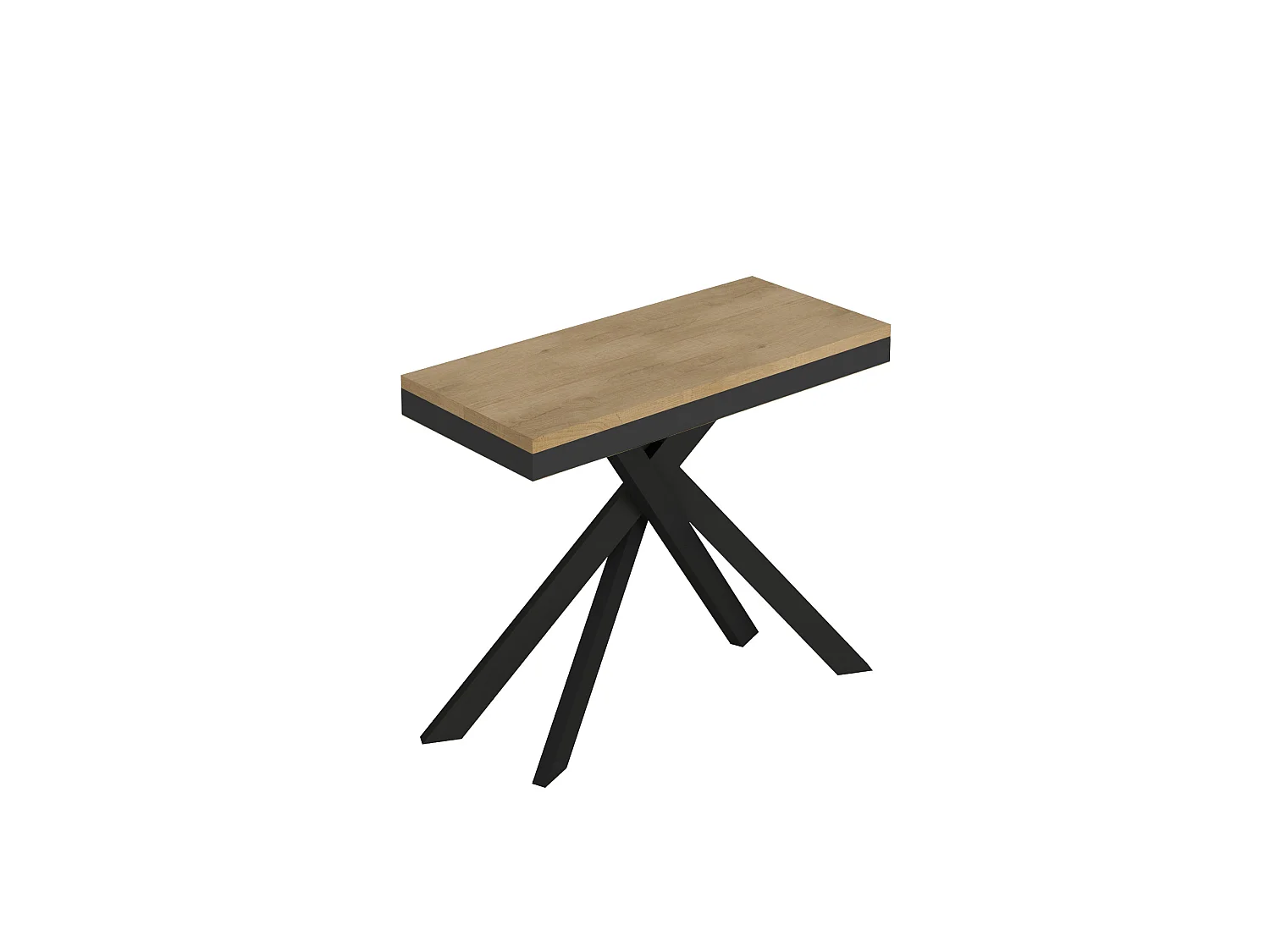 Udtrækkeligt konsolbord 90x40/300 cm Saki Evolution naturlig eg antracit stel