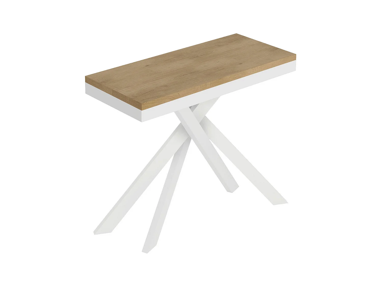 Console extensible 90x40/300 cm Saki Evolution chêne nature structure blanc