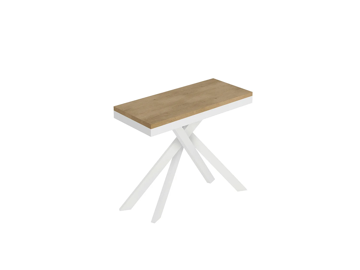 Console extensible 90x40/300 cm Saki Evolution chêne nature structure blanc