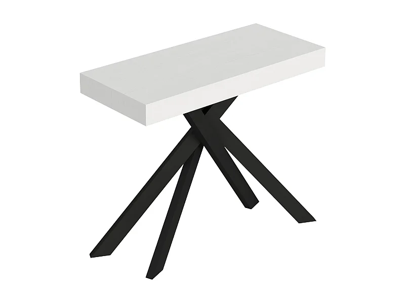 Konsola rozkładana 90x40/196 cm Saki Premium Small nogi biały jesion antracyt