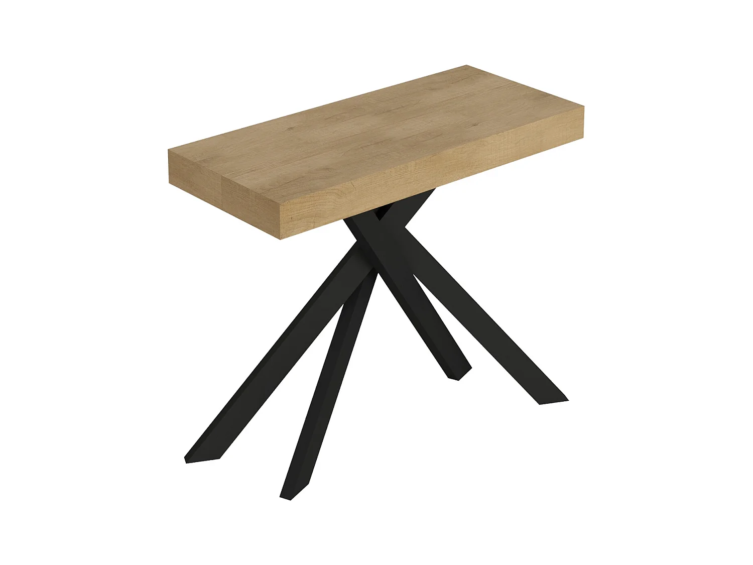 Console extensible 90x40/196 cm Saki Small chêne nature pieds anthracite