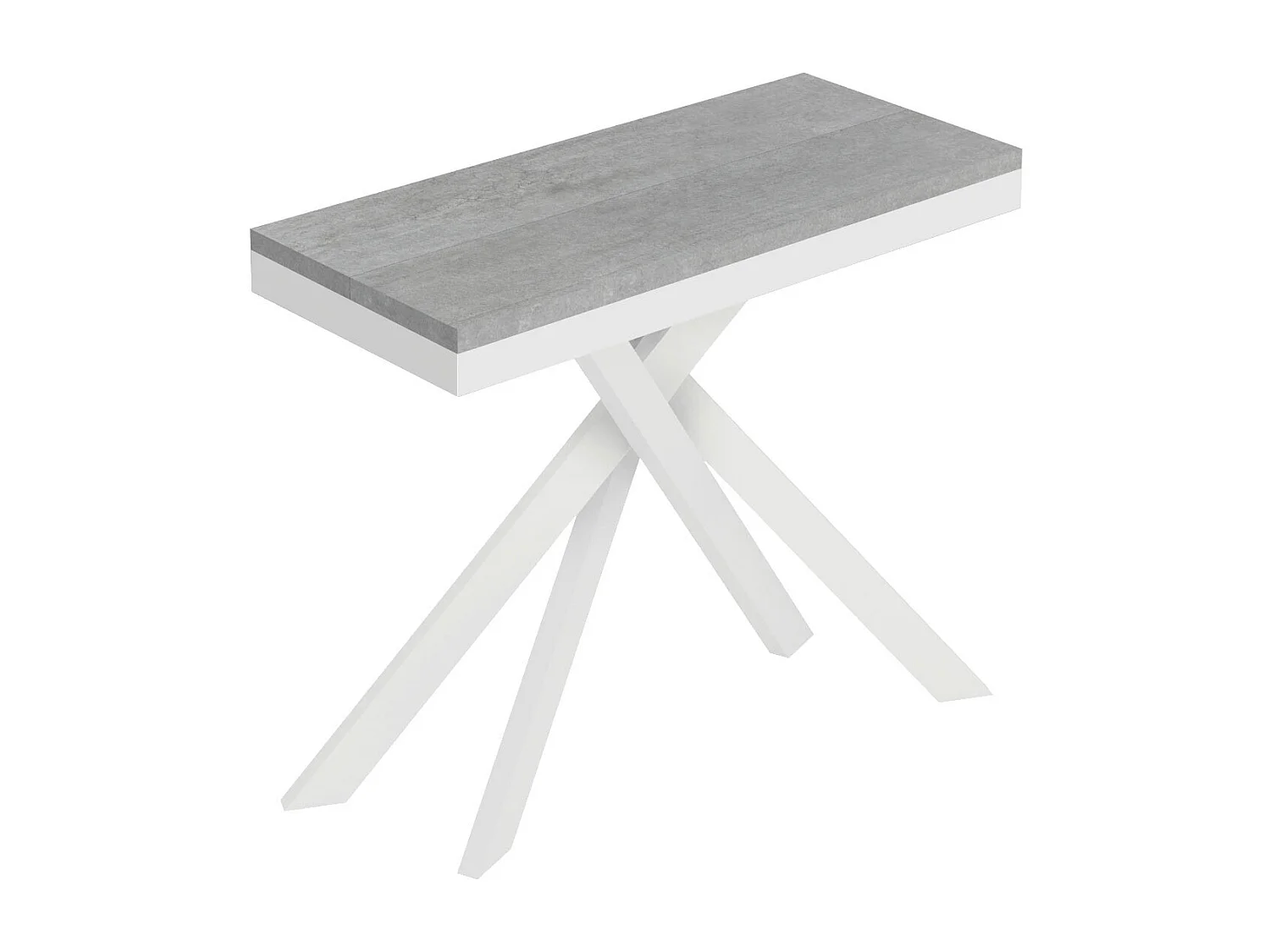 Console extensible 90x40/196 cm Saki Small Evolution structure blanc béton