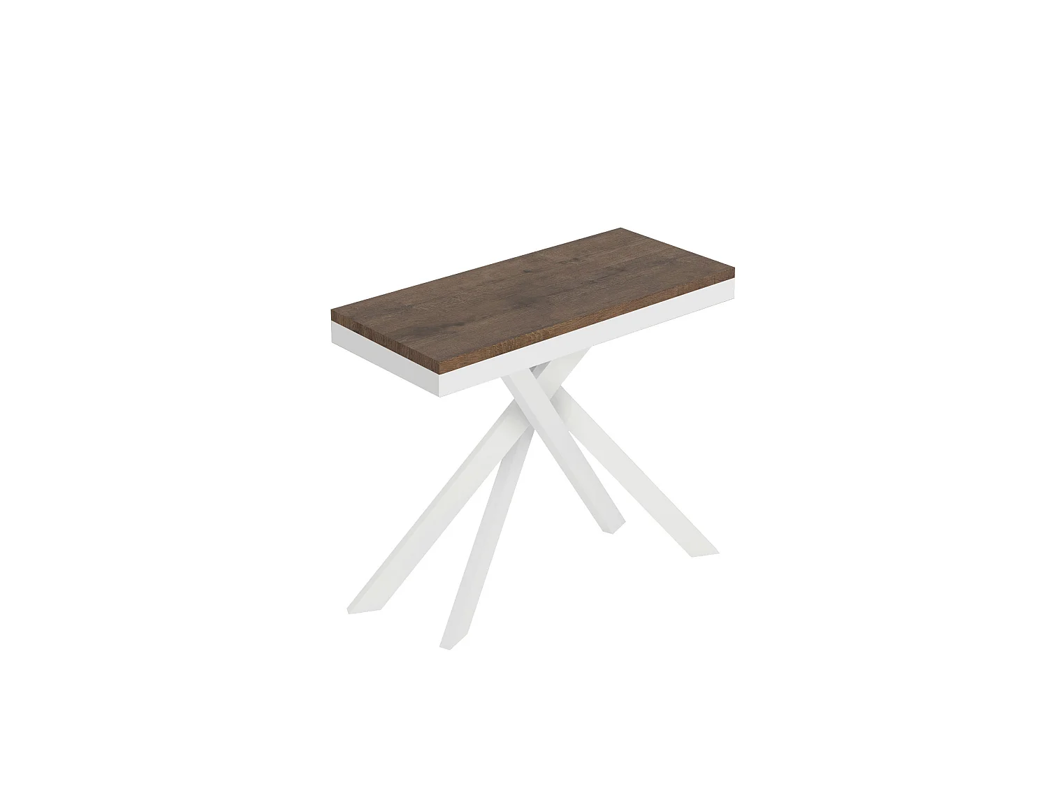 Saki Evolution udtrækkeligt konsolbord 90x40/300 cm valnød hvidt stel