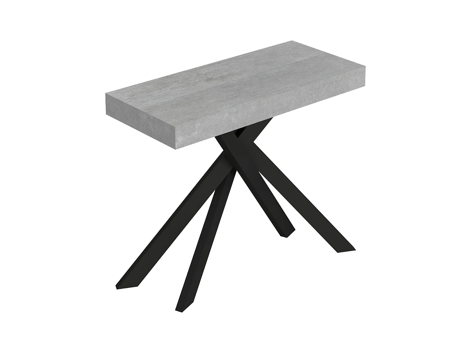 Consolle allungabile 90x40/300 cm Saki cemento gambe antracite