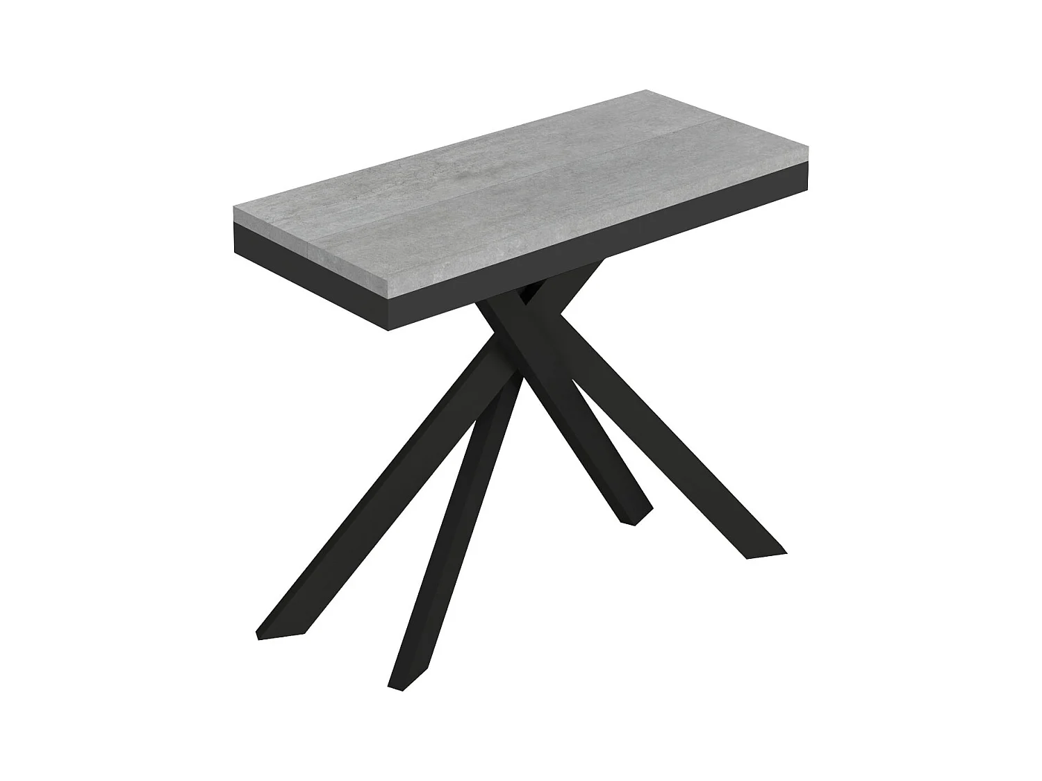 Consolle allungabile 90x40/300 cm Saki Evolution cemento telaio antracite