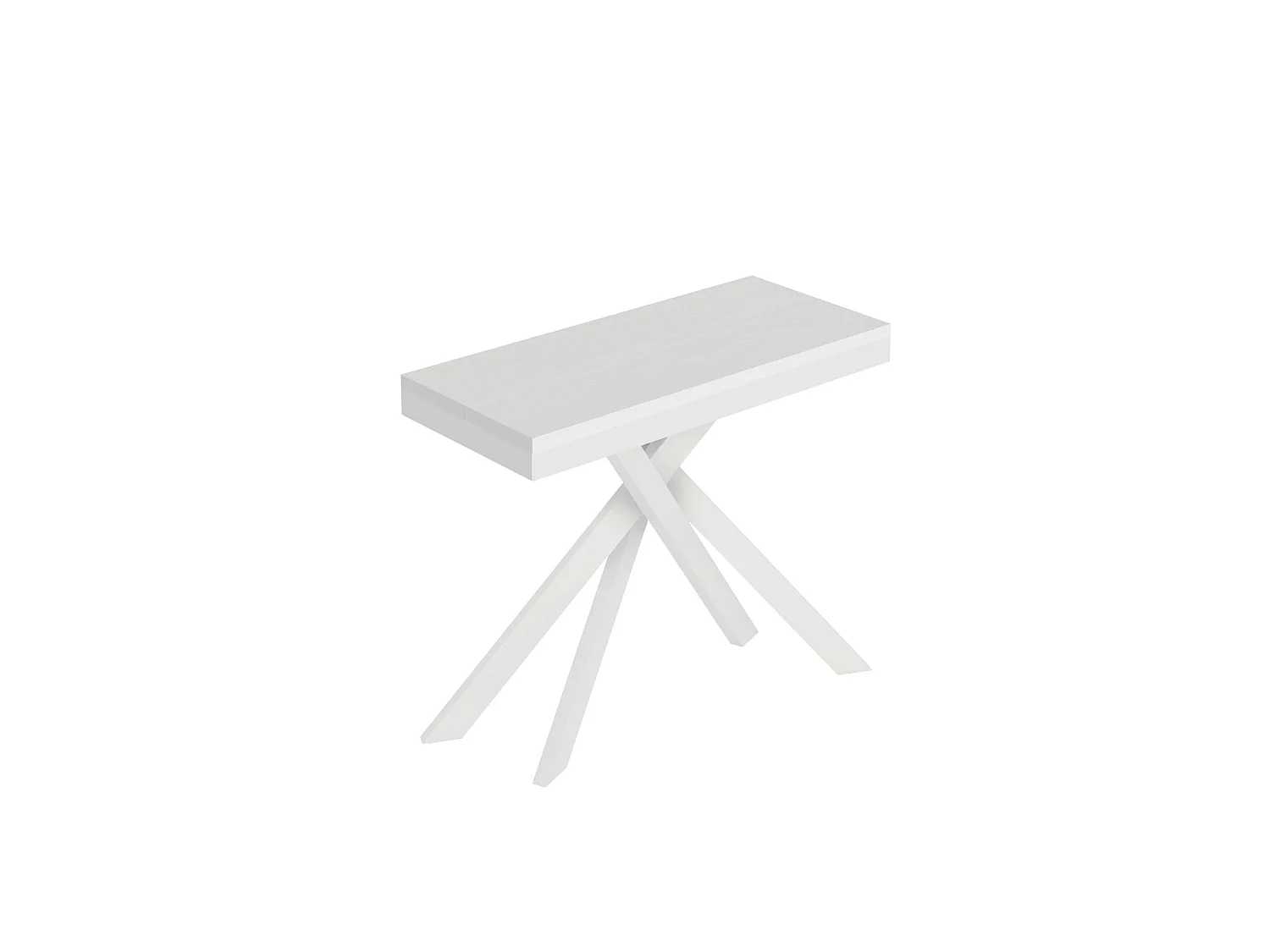 Console extensible 90x40/300 cm Saki Evolution frêne blanc structure blanc