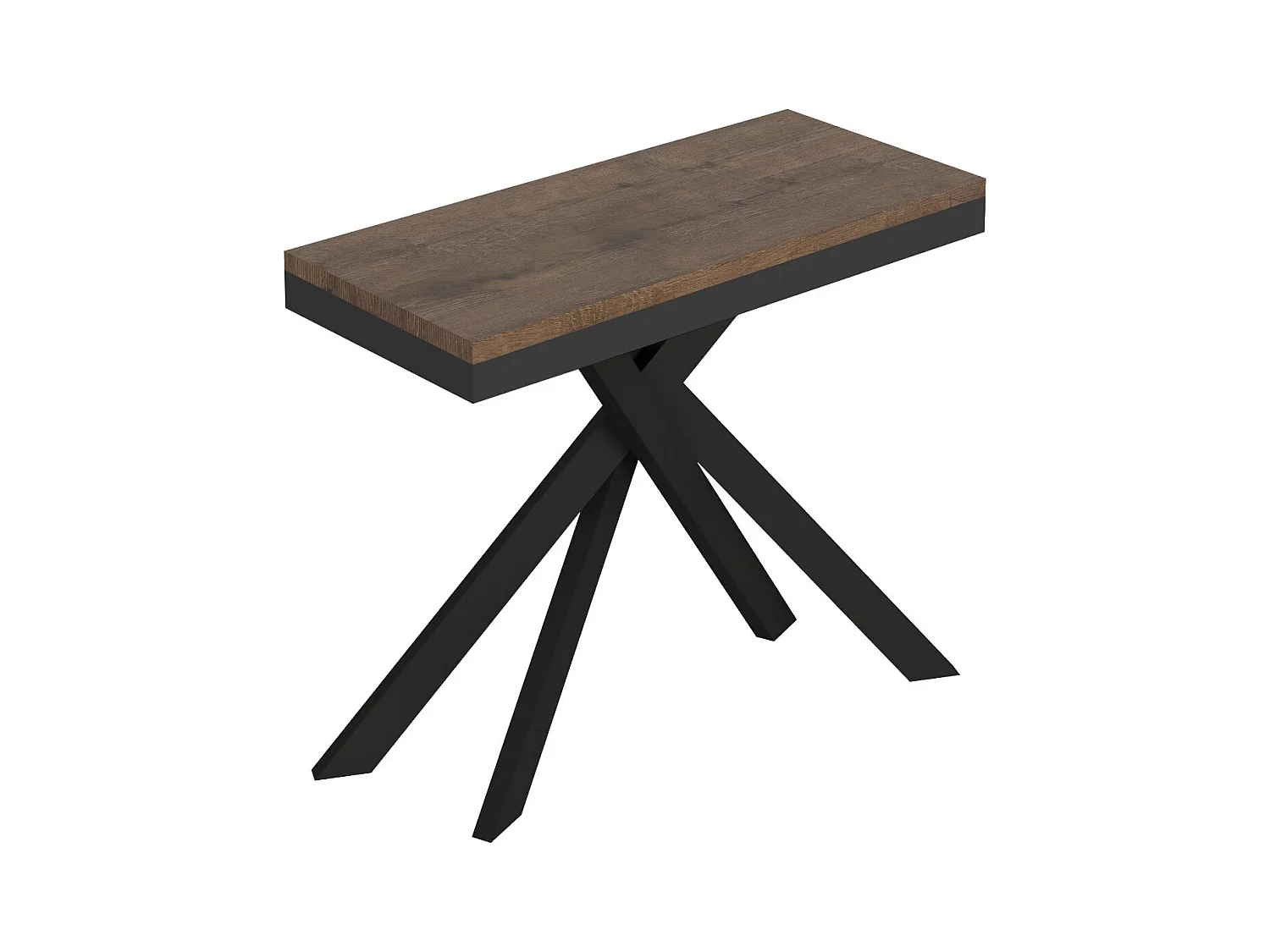 Console extensible 90x40/300 cm Saki Evolution noyer structure anthracite
