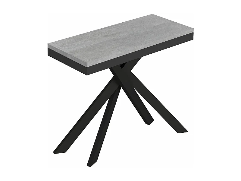 Console extensible 90x40/196 cm Saki Small Evolution structure béton anthracite