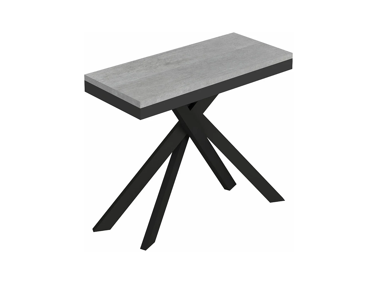 Consolle allungabile 90x40/196 cm Saki Small Evolution cemento telaio antracite