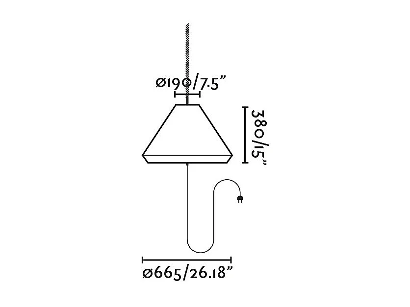 SAIGON OUT C70 Lampe baladeuse et bouchon de suspension ocre cache trou