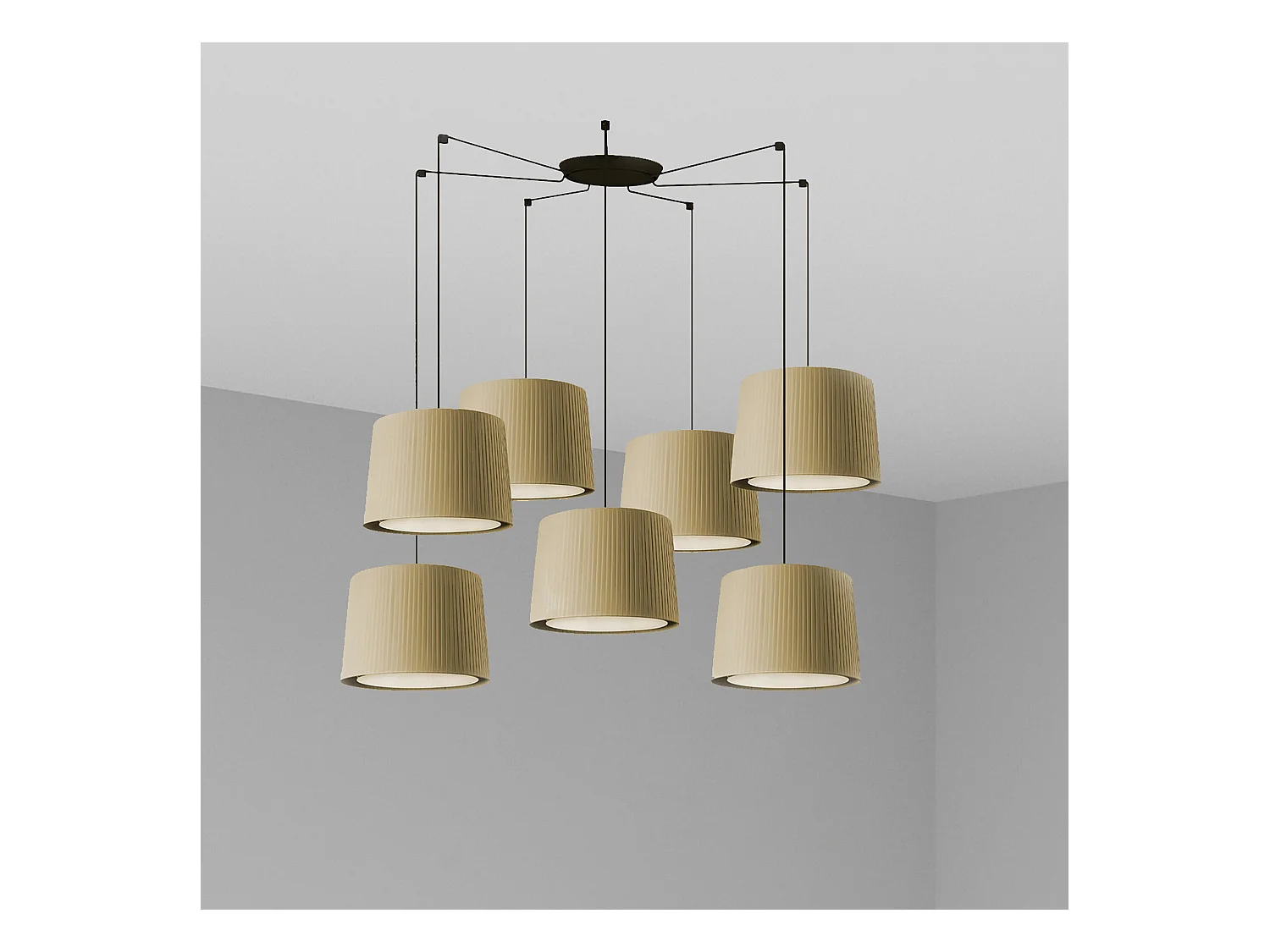 SAMBA 7L Lampada sospensione nera/verde