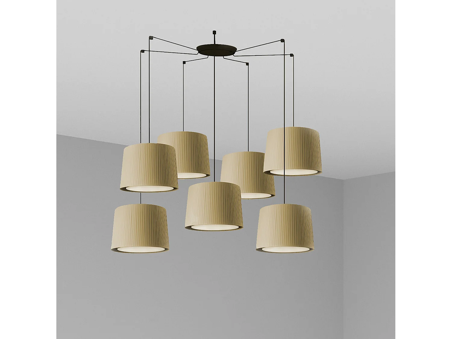 Candeeiro suspenso SAMBA 7L preto/verde