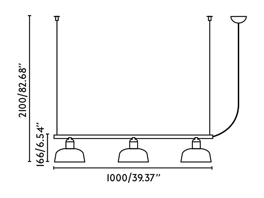 TATAWIN M Lampe à suspension linéaire noire