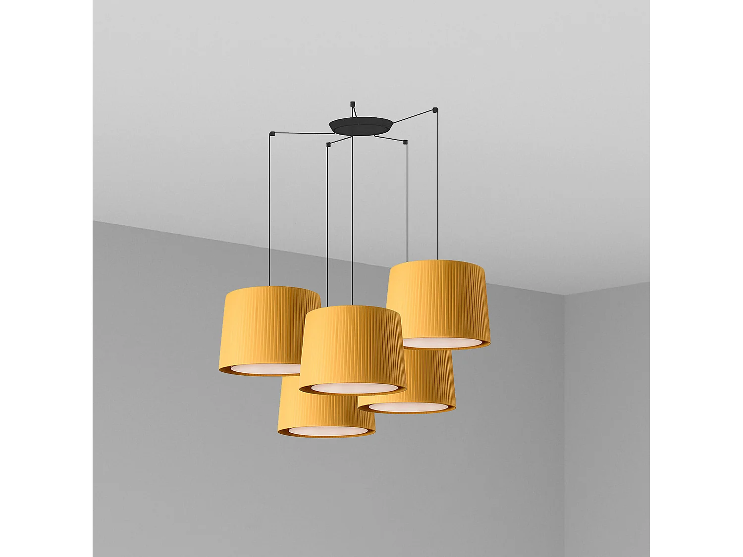 Lampe à suspension SAMBA 5L Noir/jaune