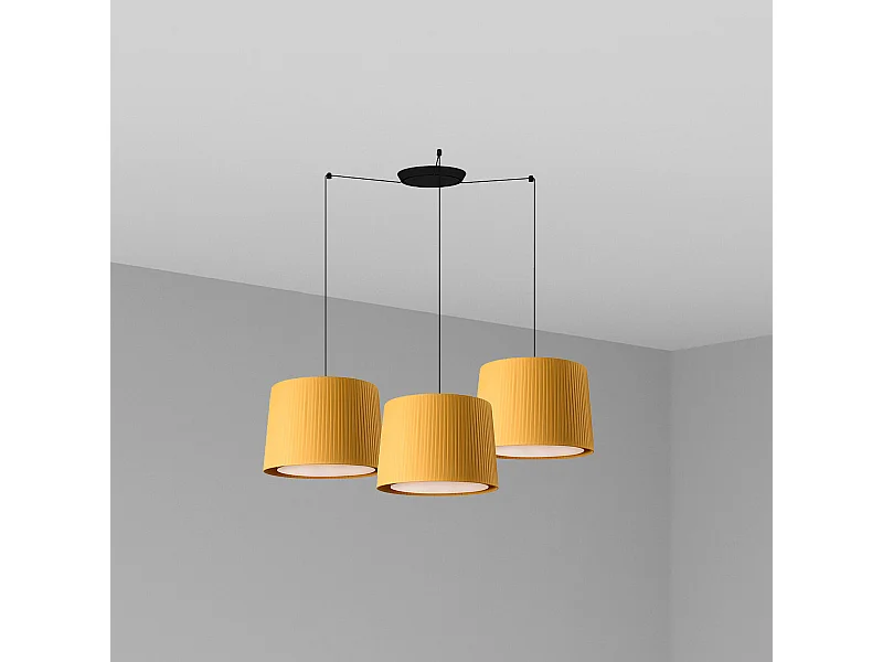 Lampe à suspension SAMBA 3L Noir/jaune