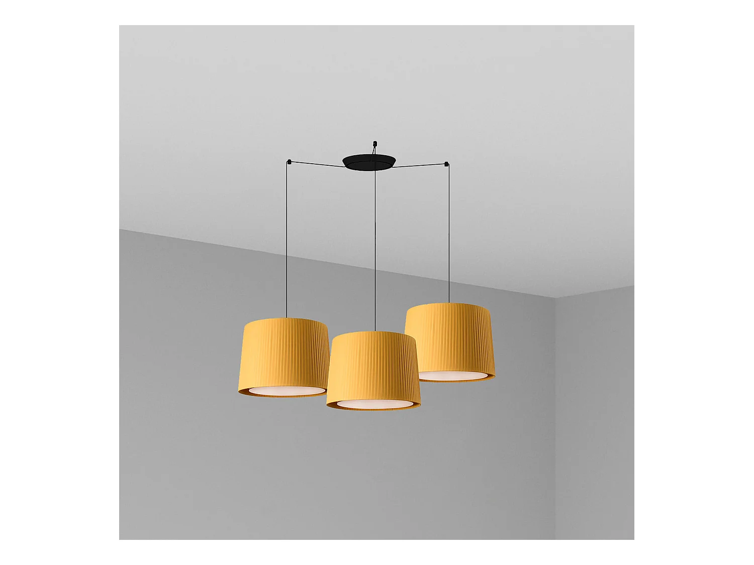 Lampe à suspension SAMBA 3L Noir/jaune