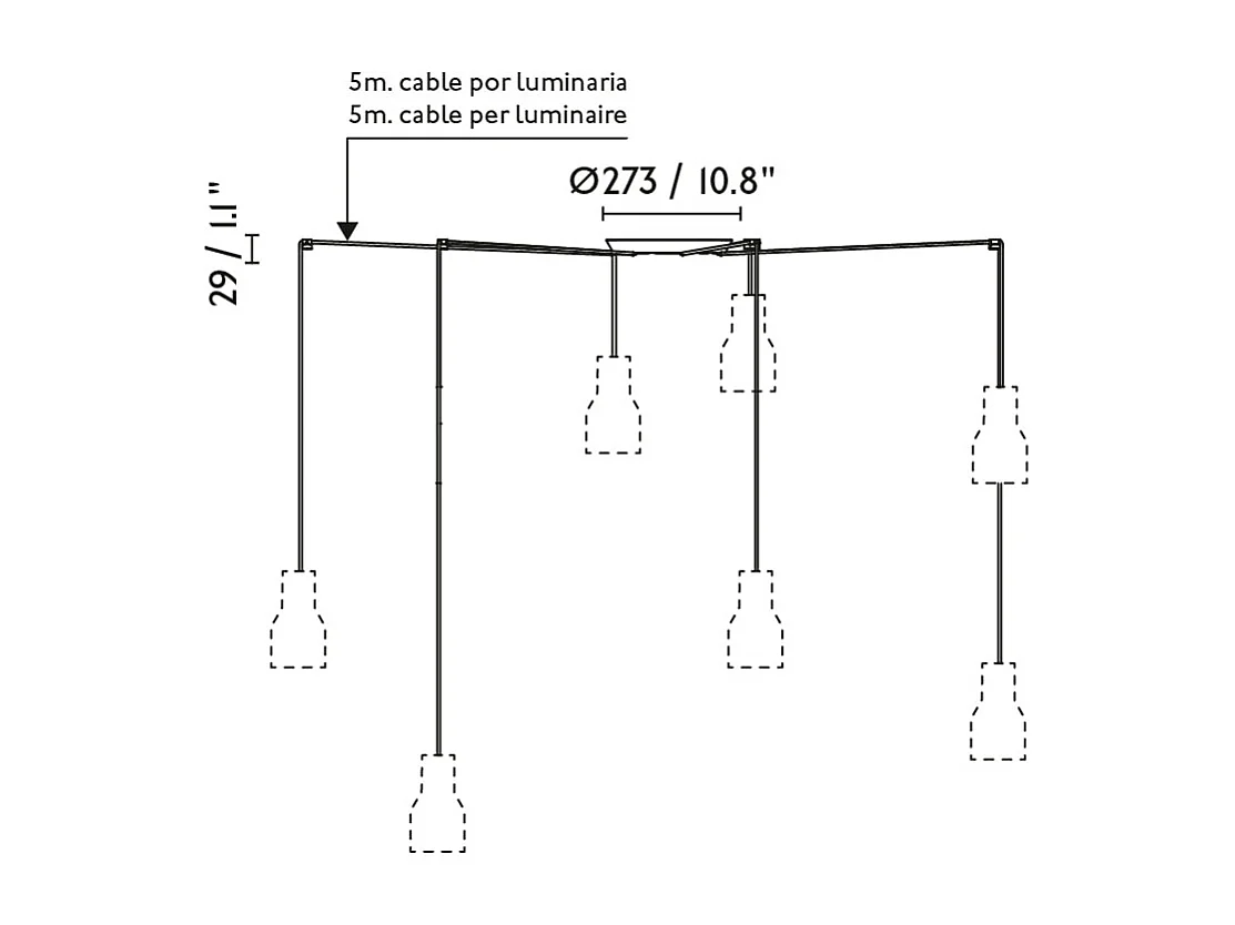 KOMBO 400 7L Lampada sospensione beige