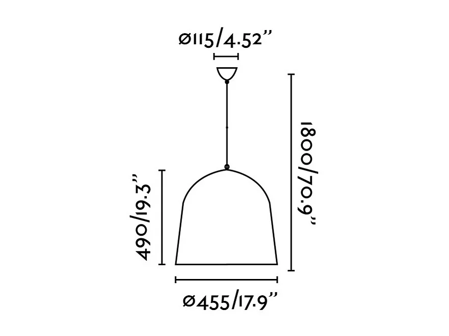 Candeeiro de suspensão preto CRATER