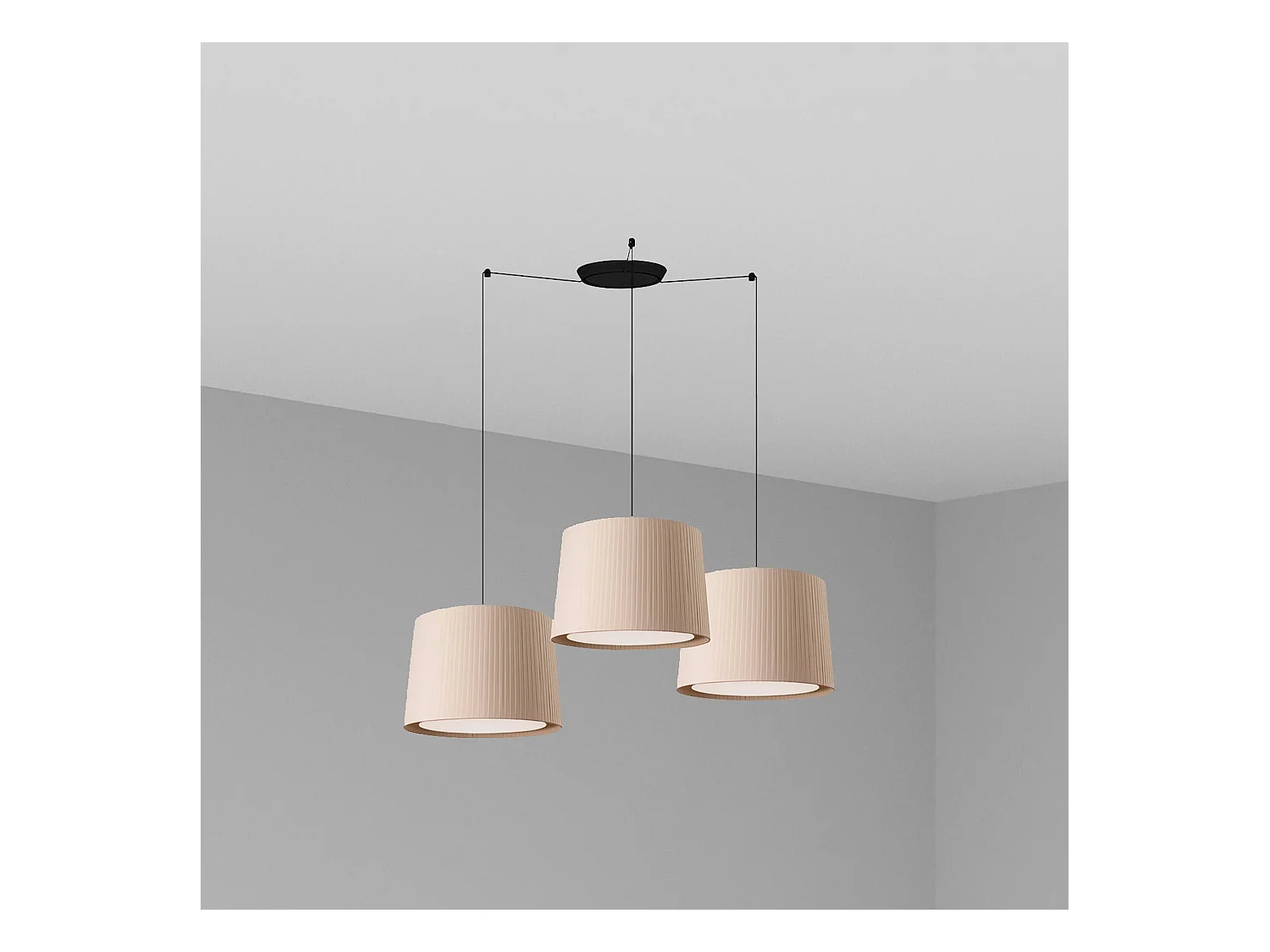 SAMBA 3L Lampada sospensione nera/beige