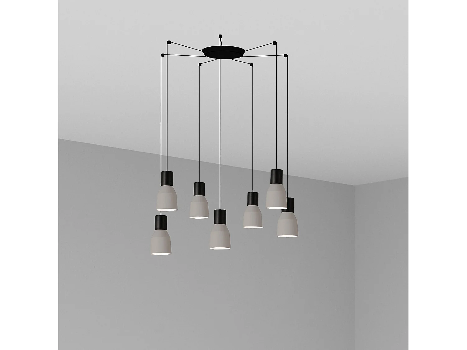 KOMBO 120 7L Lampe à suspension grise