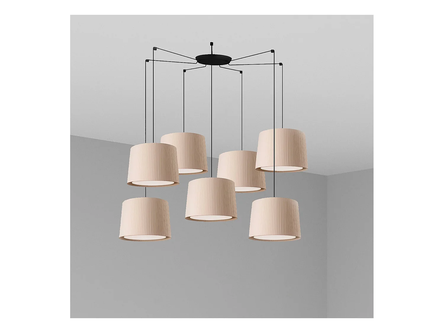 SAMBA 7L Lampada sospensione nera/beige