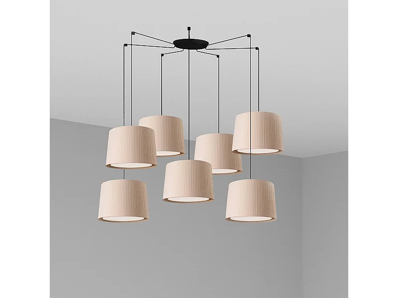 Lampe à suspension SAMBA 7L Noir/beige