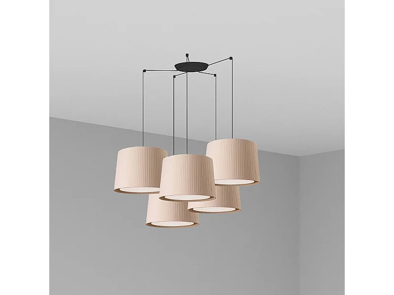 Lampe à suspension SAMBA 5L Noir/beige