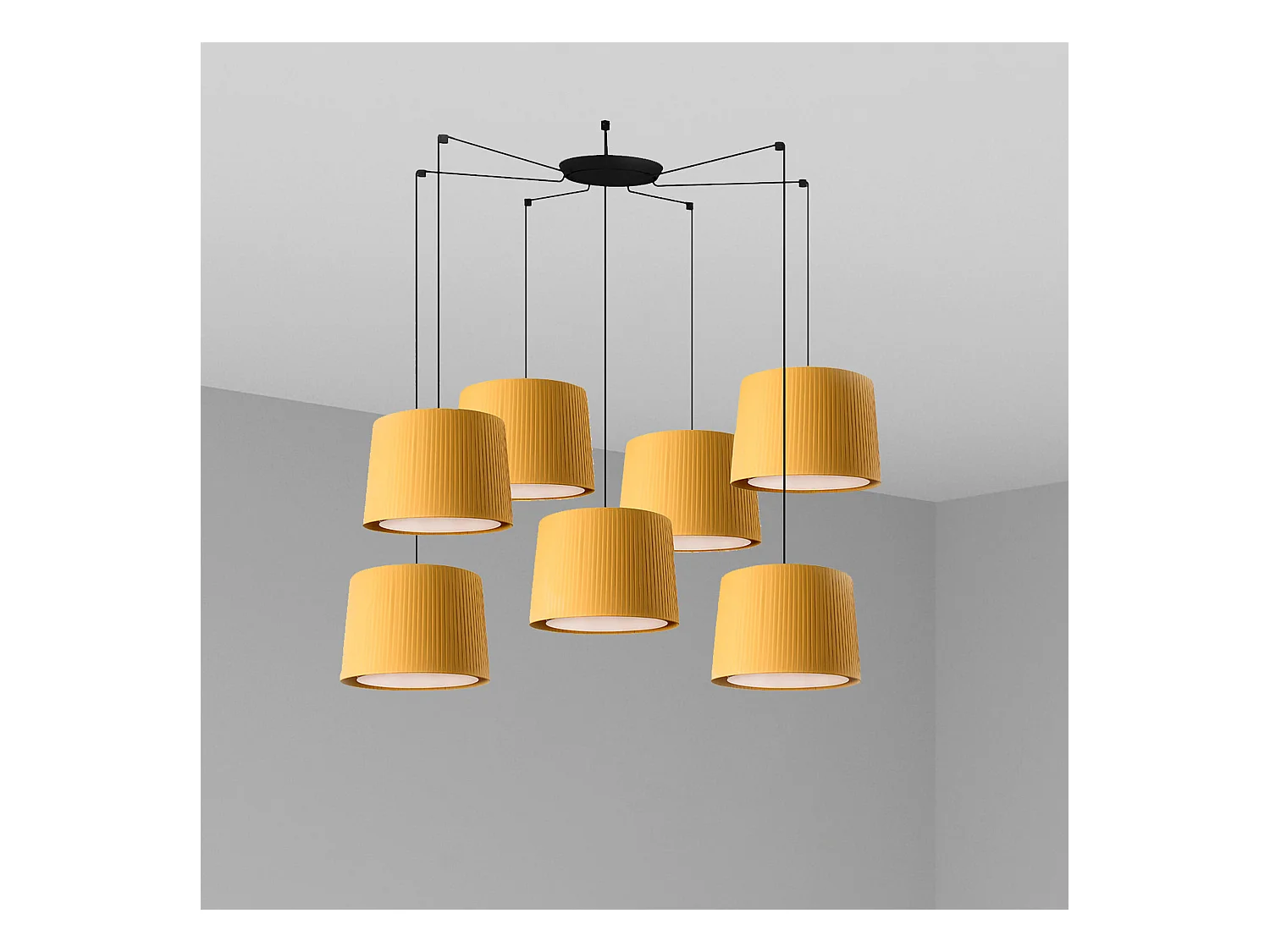 SAMBA 7L Lampada sospensione nera/giallo