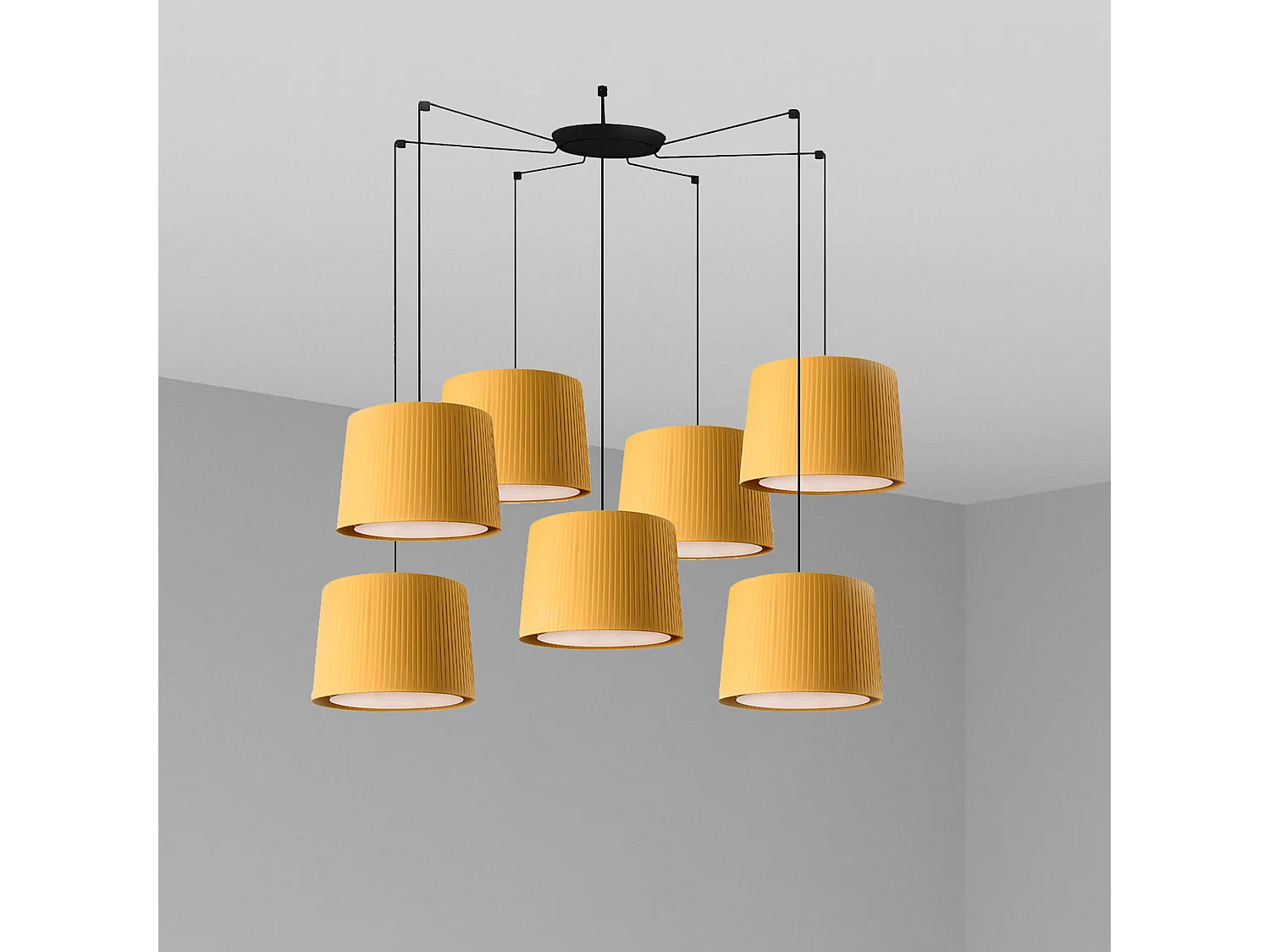 SAMBA 7L Lampa wisząca czarno-żółta