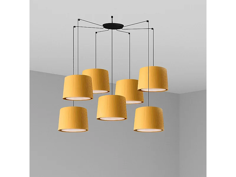 Lampe à suspension SAMBA 7L Noir/jaune