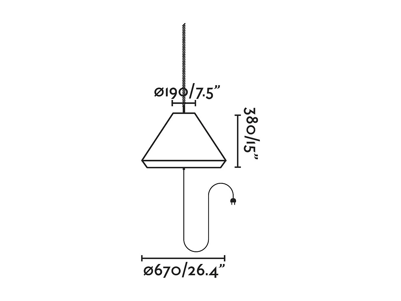 SAIGON OUT Lâmpada portátil e suspensão cinza/branco fosco T70 tampa com orifício creme