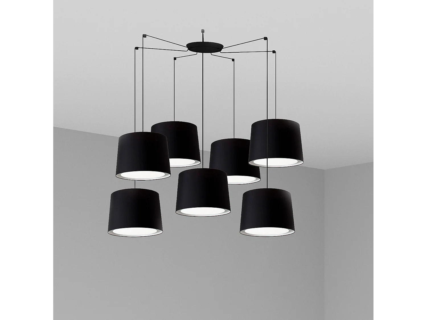 Candeeiro suspenso CONGA 7L preto