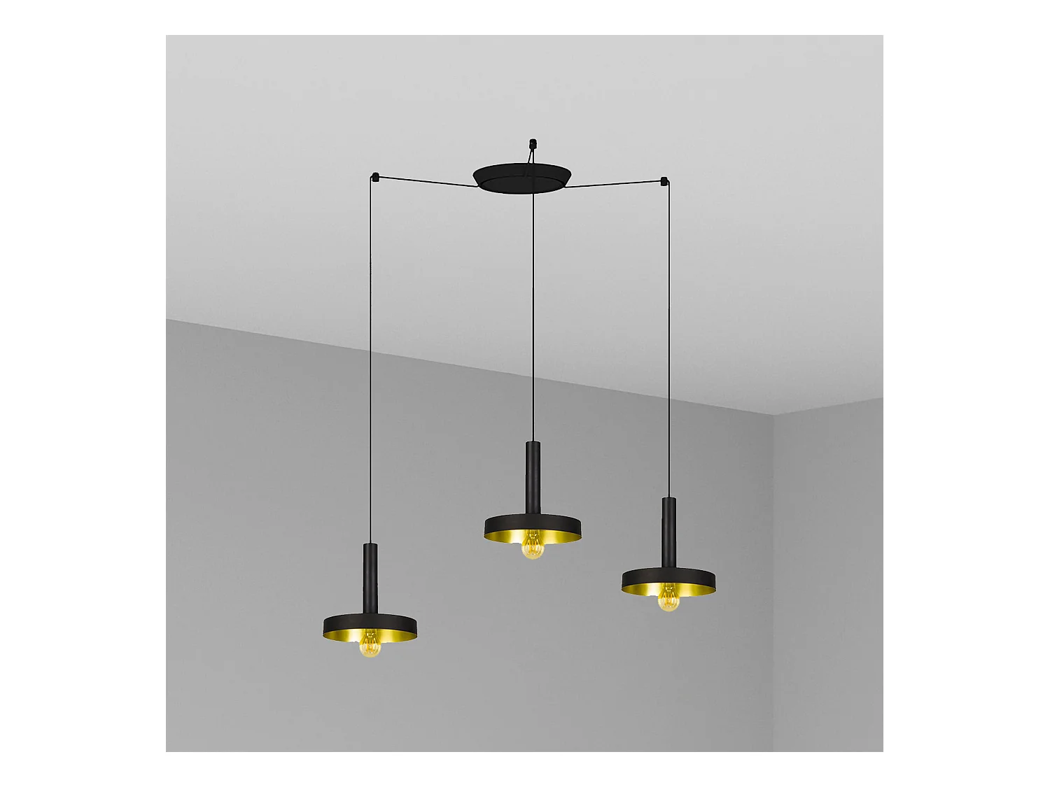 Lampa wisząca WHIZZ 3L czarno-złota