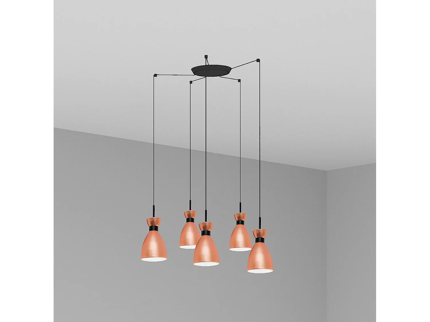 Lampe à suspension RETRO 5L Cuivre