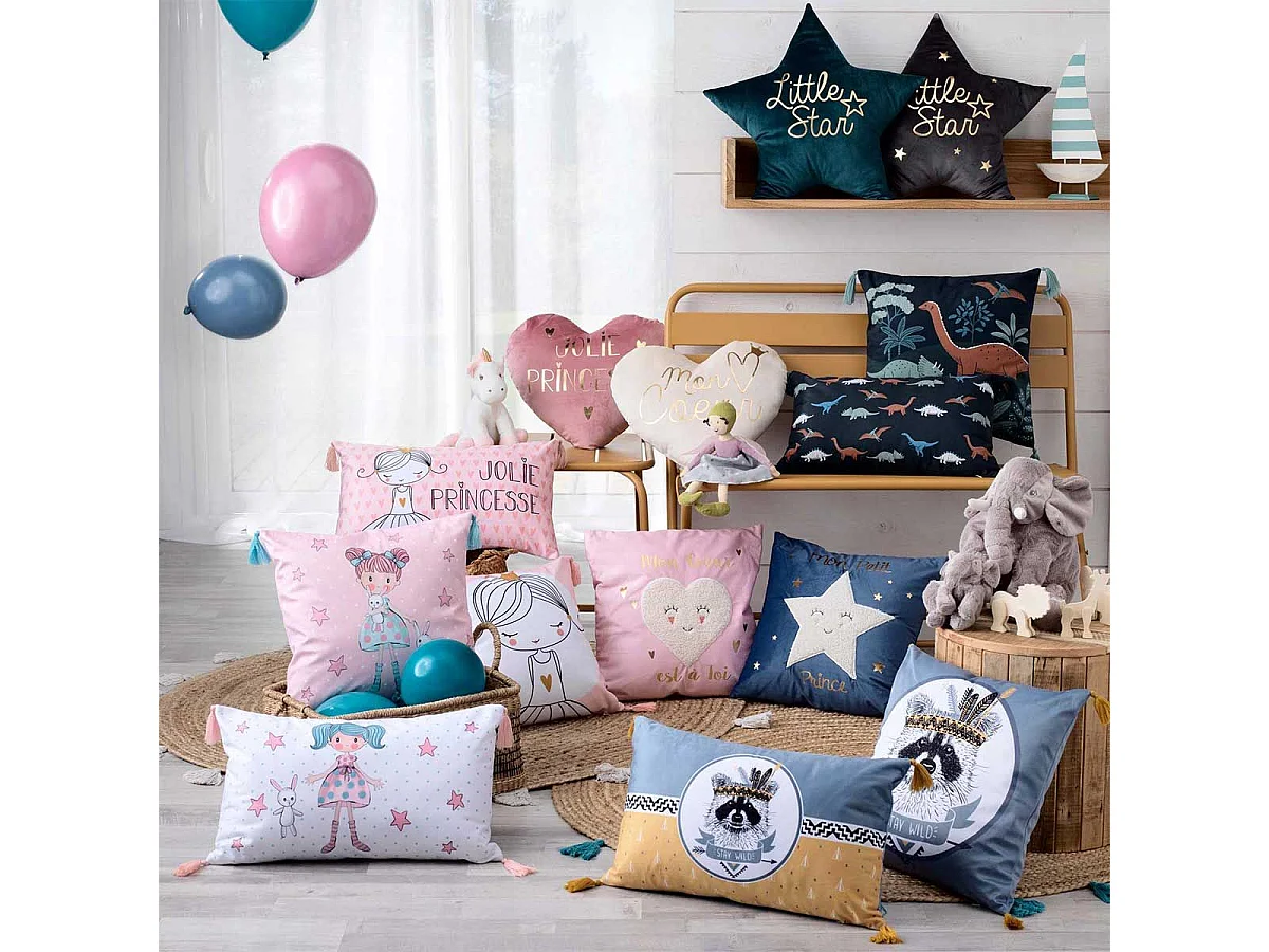 Coussin Enfant Étoile "Edelstar" 50x50cm Vert