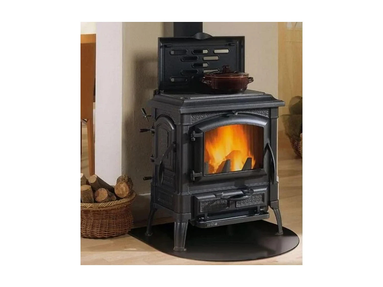 Plateforme de protection de sol pour poêles à bois et pellets en acier 100x90