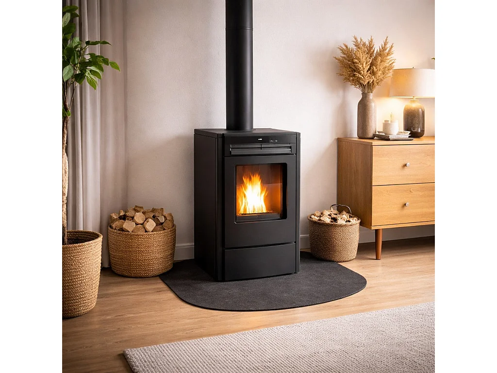 Plateforme de protection de sol pour poêles à bois et pellets en acier 100x90