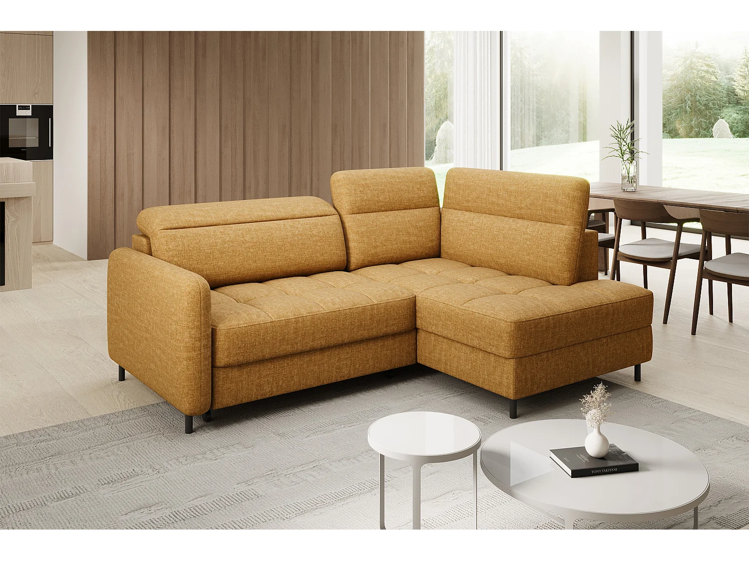 Canapé Corner Lima R/Tissu/45Man-Jaune