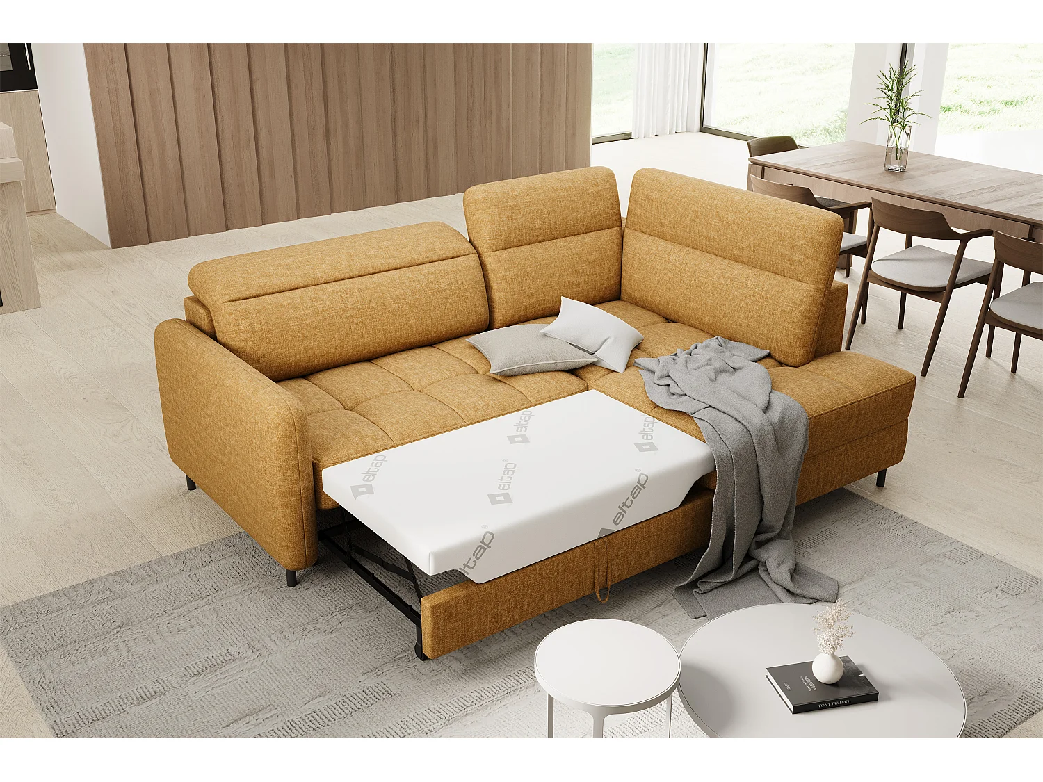 Canapé Corner Lima R/Tissu/45Man-Jaune