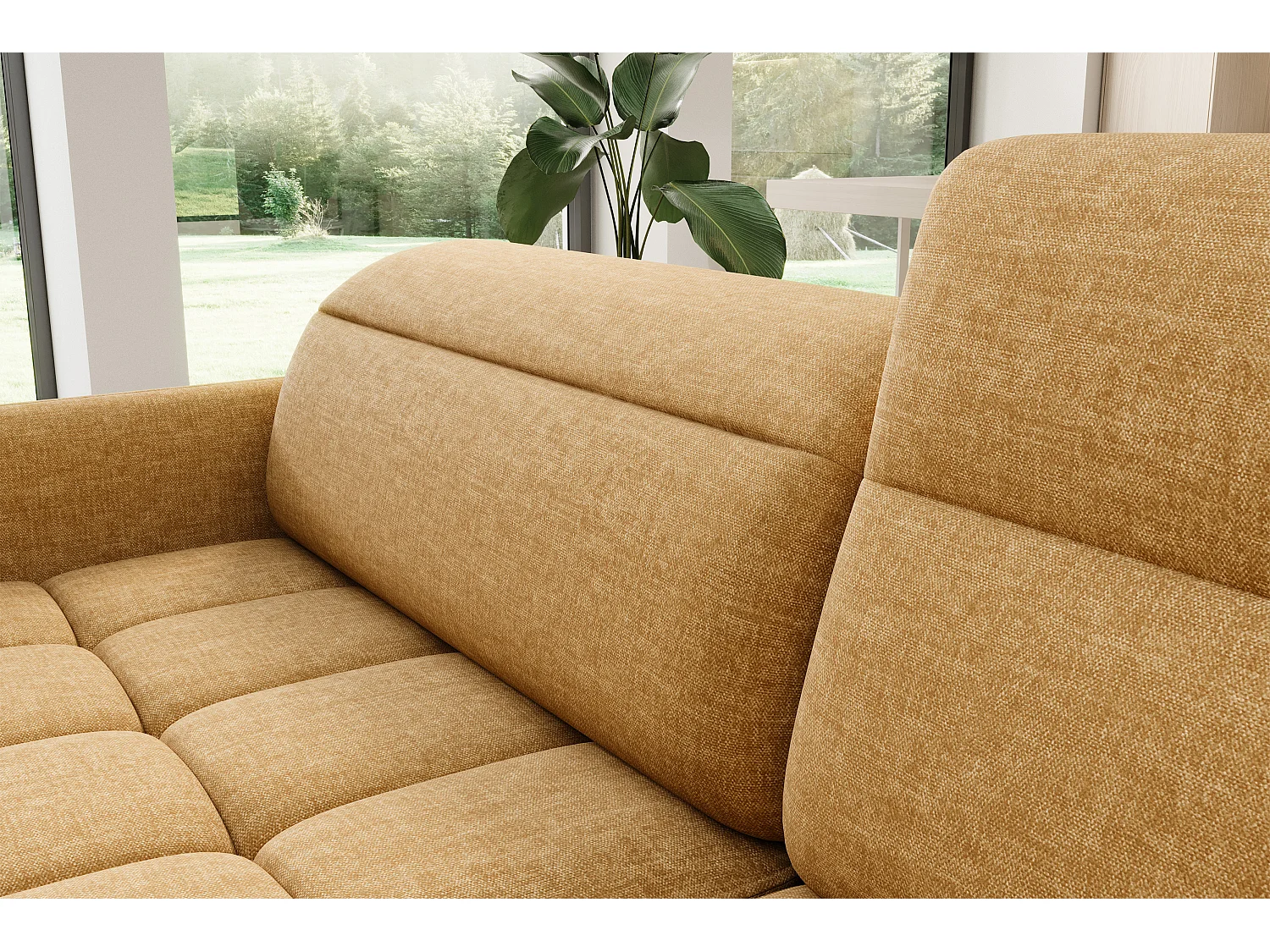 Canapé Corner Lima R/Tissu/45Man-Jaune