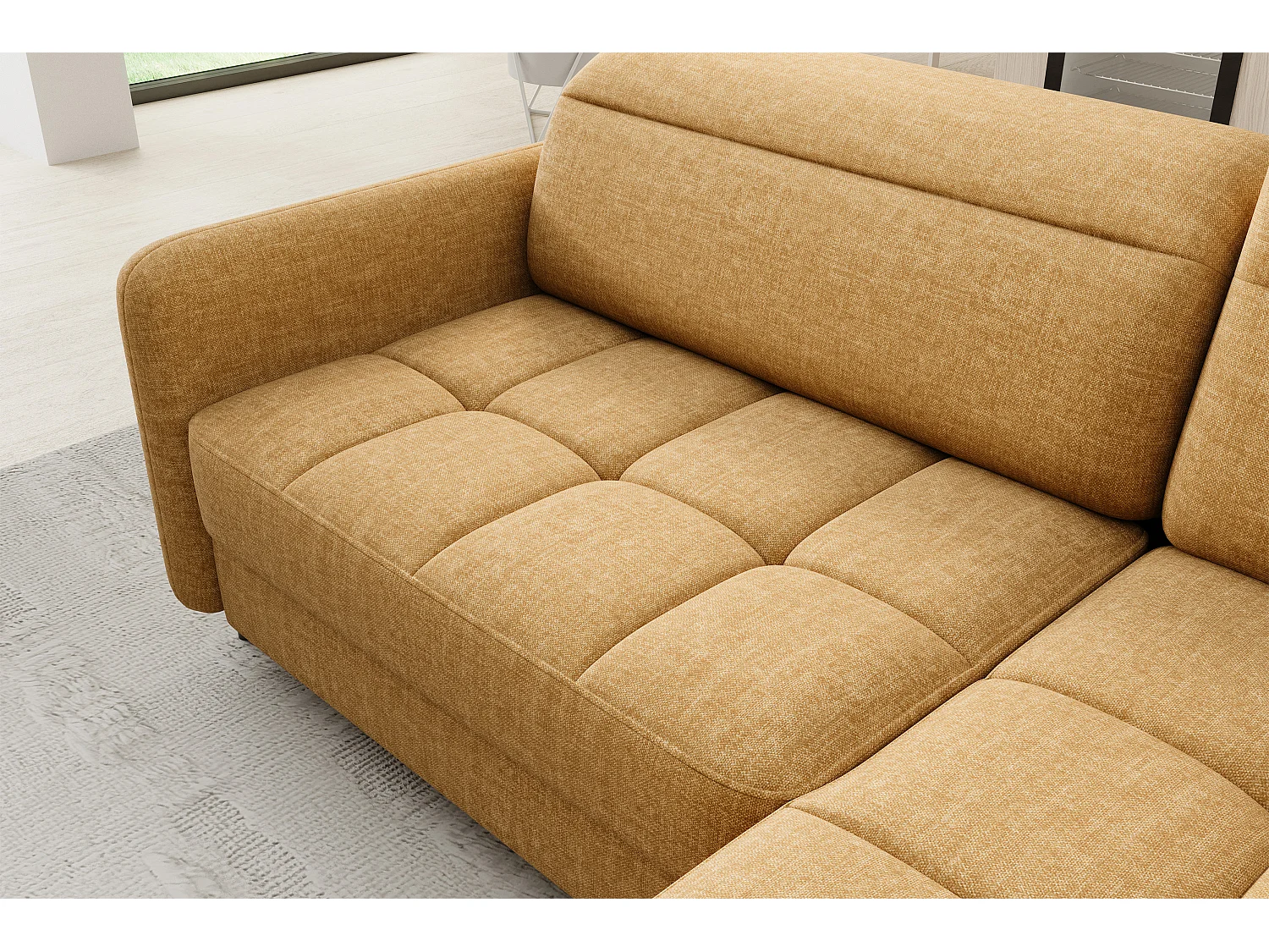 Canapé Corner Lima R/Tissu/45Man-Jaune