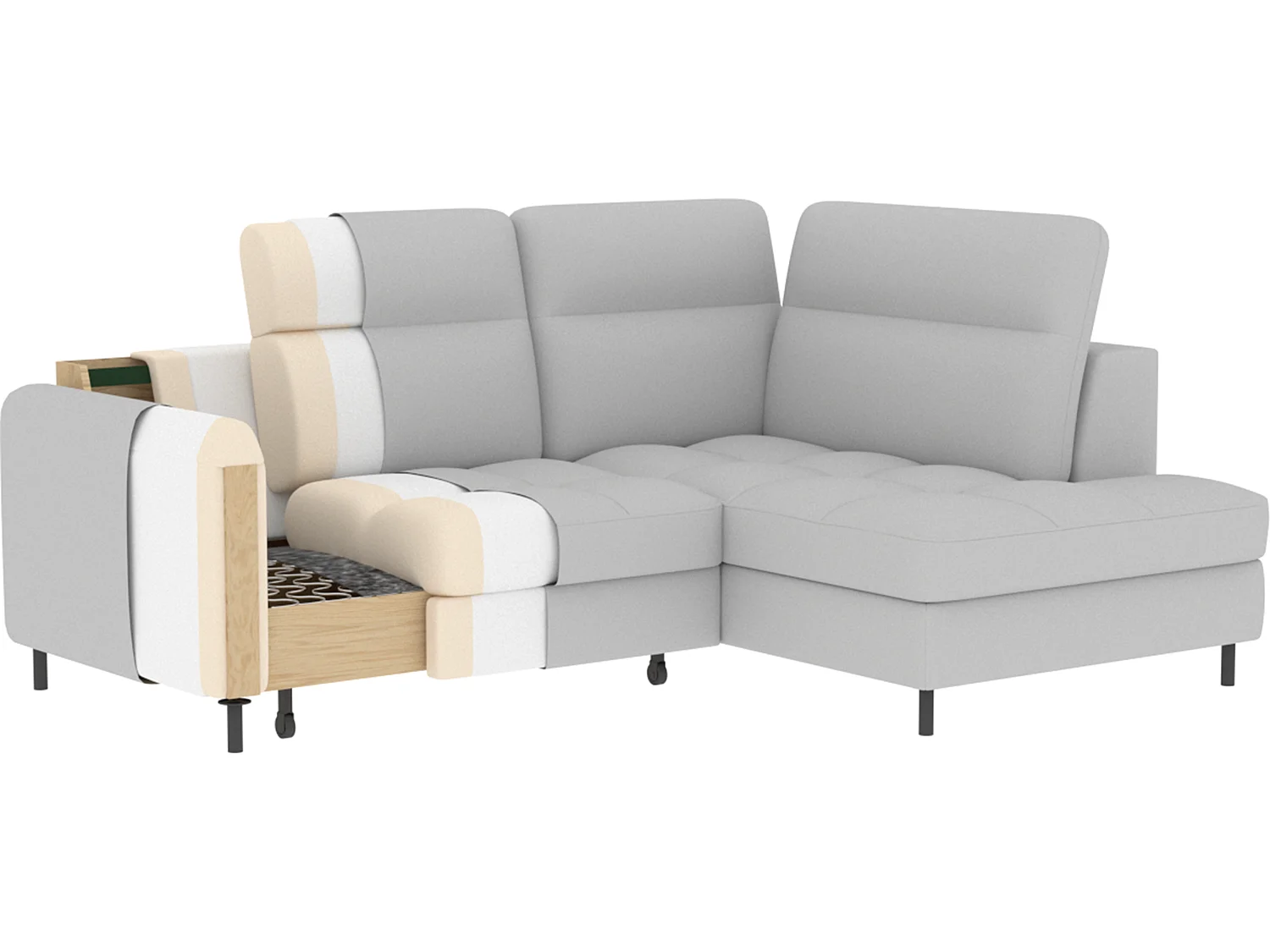 Canapé Corner Lima R/Tissu/45Man-Jaune