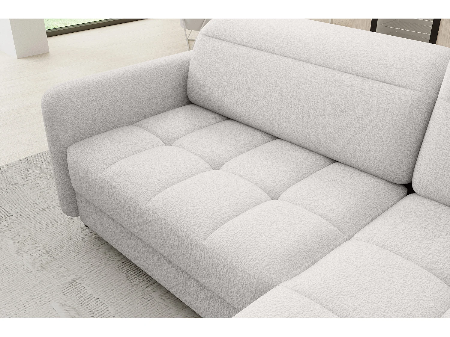 Canapé Corner Lima R/Tissu/01Roy-Blanc