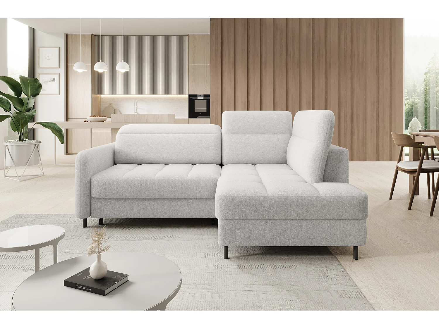 Canapé Corner Lima R/Tissu/01Roy-Blanc